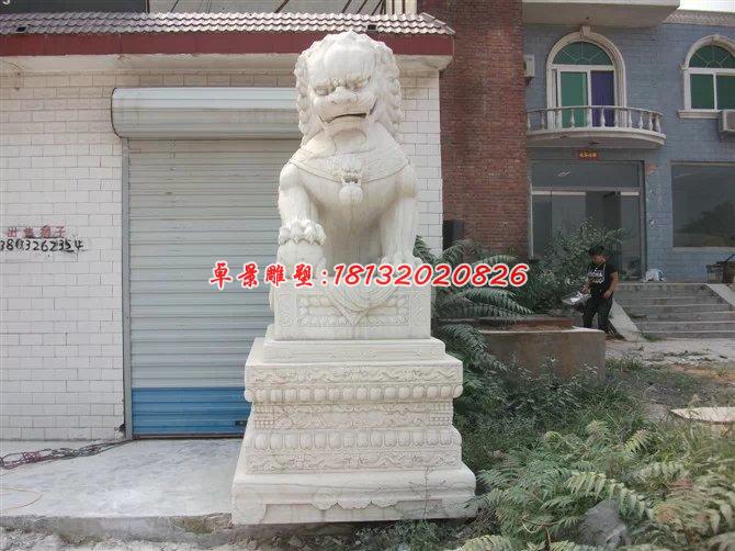石雕北京獅,踩球石獅子雕塑 (2)