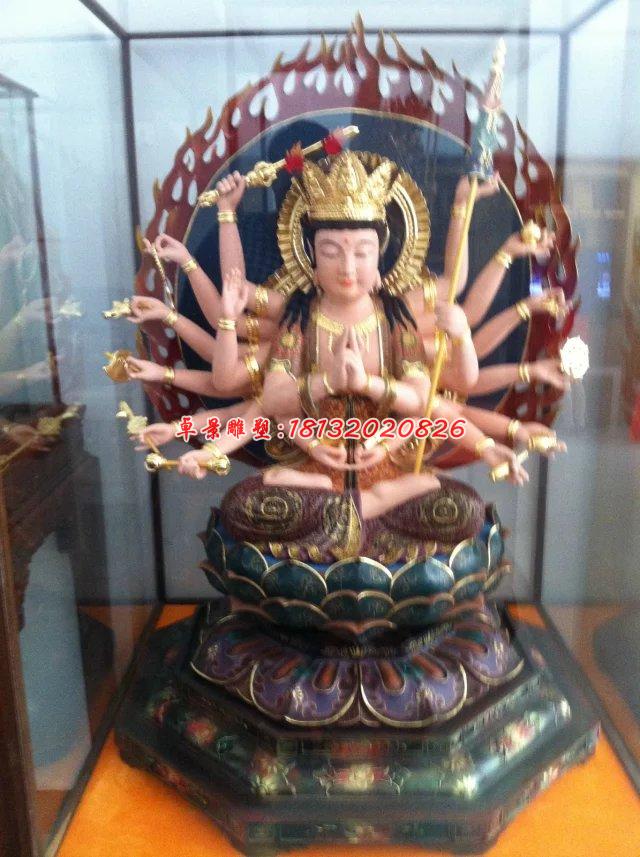 玻璃鋼千手觀音雕塑,彩繪佛像雕塑