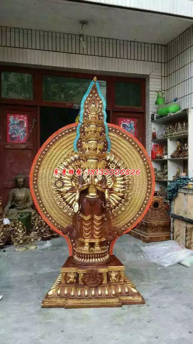千手觀音銅雕,寺廟銅佛像