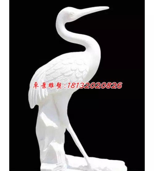 丹頂鶴石雕,漢白玉仙鶴雕塑 (1)