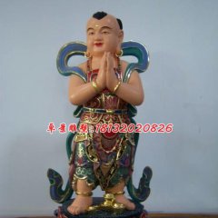 玻璃鋼善財童子雕塑，彩繪神仙雕塑