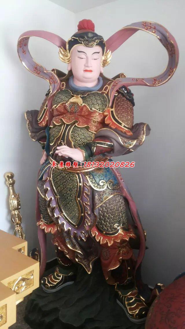 韋陀菩薩雕塑,玻璃鋼彩繪神仙雕塑 (1)
