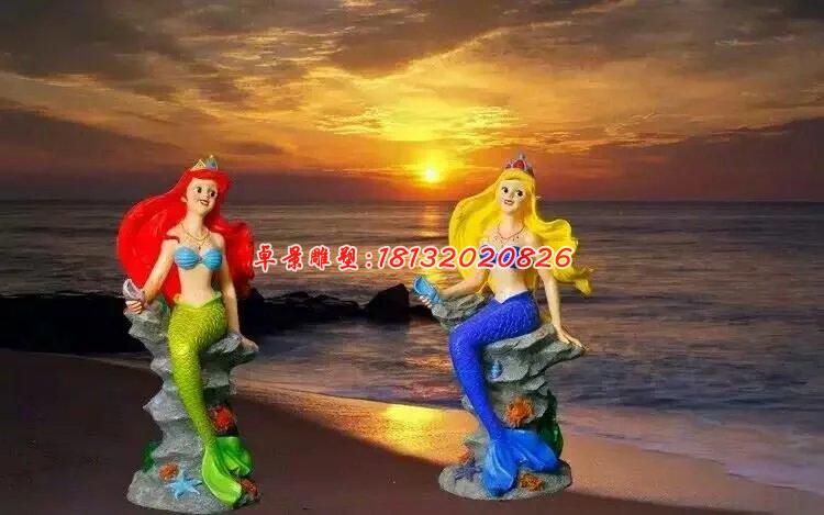 玻璃鋼美人魚雕塑,玻璃鋼卡通人物雕塑 (1)