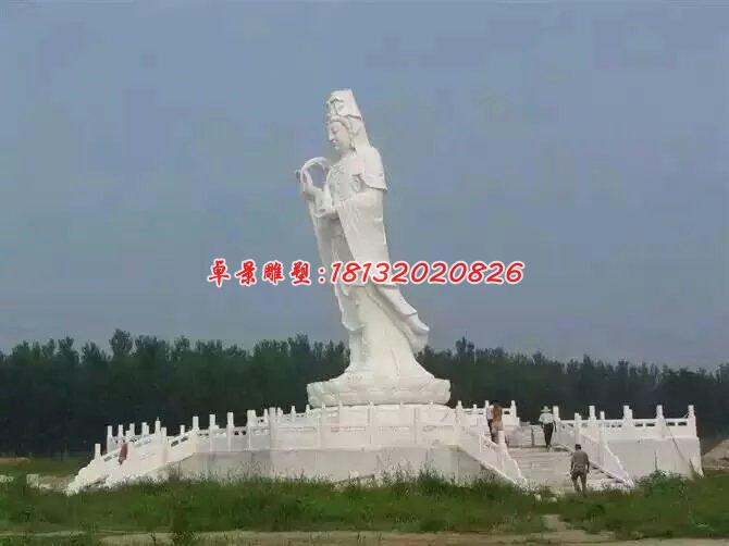 觀世音石雕,漢白玉大型觀音石雕