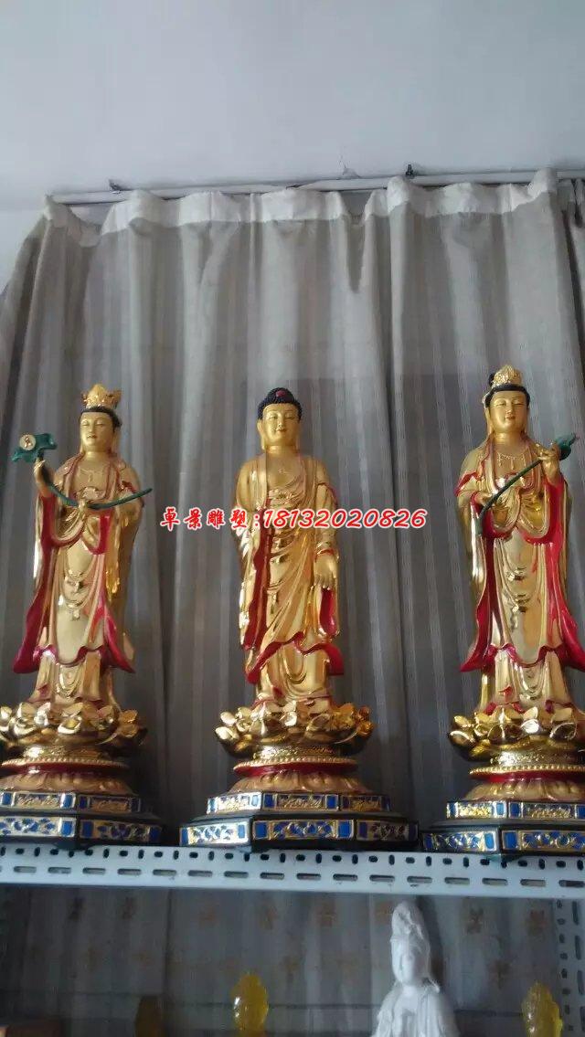 西方三圣銅雕,寺廟銅佛像