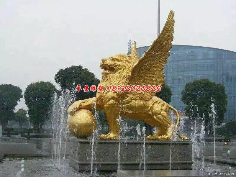 踩球飛獅銅雕,廣場(chǎng)銅獅子雕塑