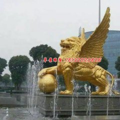 踩球飛獅銅雕,廣場(chǎng)銅獅子雕塑