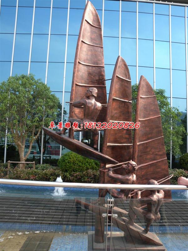 帆船銅雕,廣場(chǎng)帆船景觀銅雕