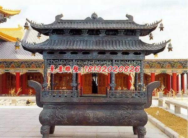 佛光普照銅雕香爐,寺廟香爐雕塑 (3)