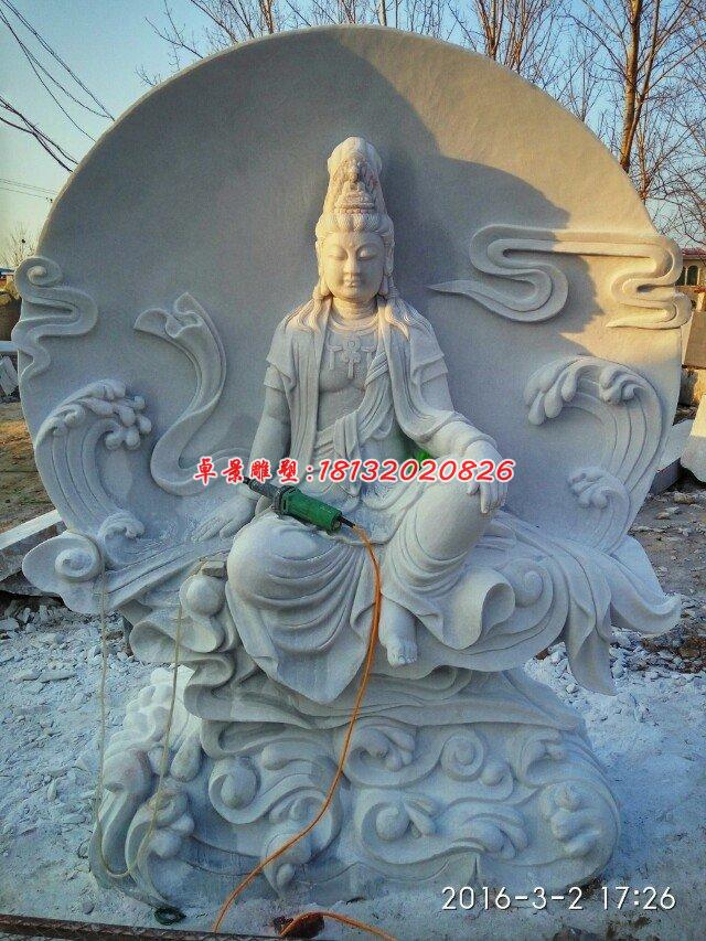 觀音菩薩石雕,坐式觀音雕塑