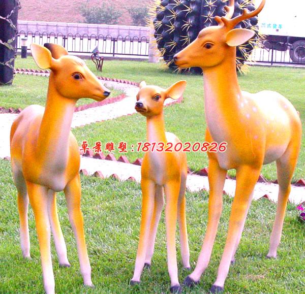 玻璃鋼動物雕塑,公園梅花鹿雕塑