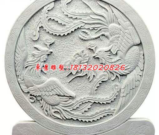 漢白玉神獸浮雕,鳳凰石浮雕