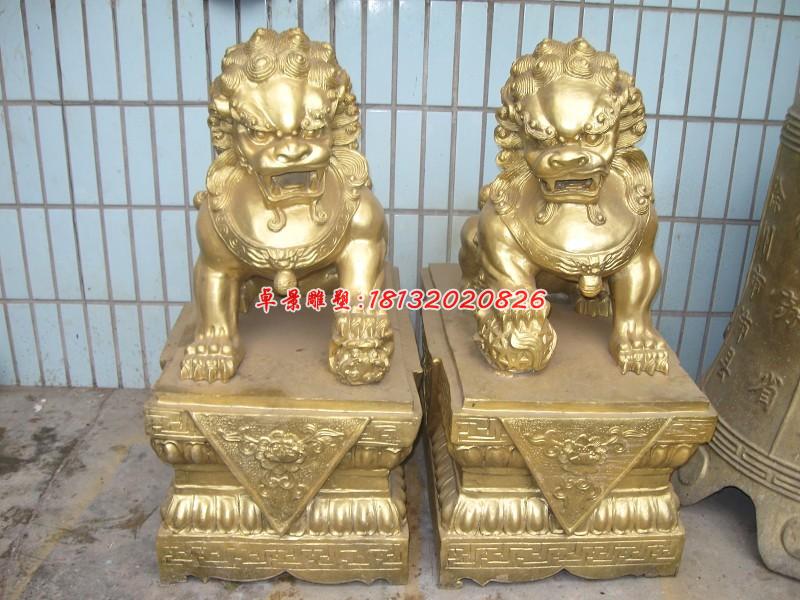 北京獅子銅雕,踩球獅子雕塑