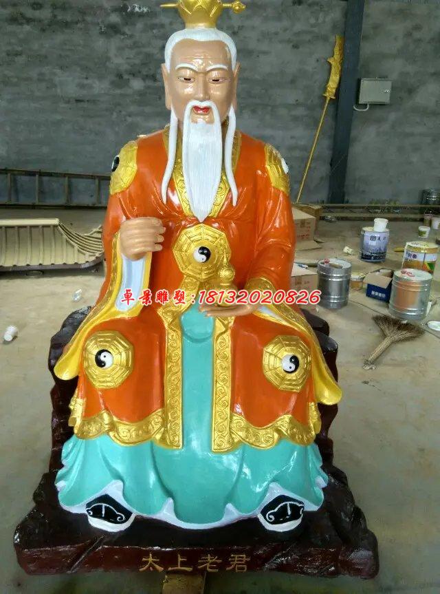玻璃鋼太上老君雕塑,彩繪玻璃鋼雕塑