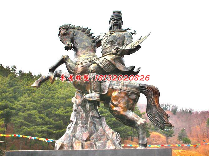 關公騎馬雕塑，廣場景觀銅雕