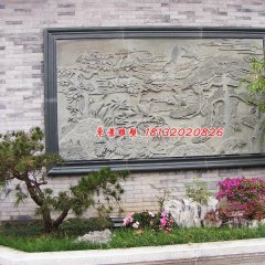 墻上石浮雕,松鶴延年石浮雕