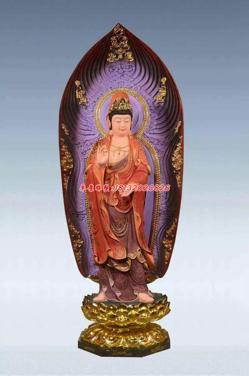 彩繪佛像雕塑,銅雕東方三圣 (1)