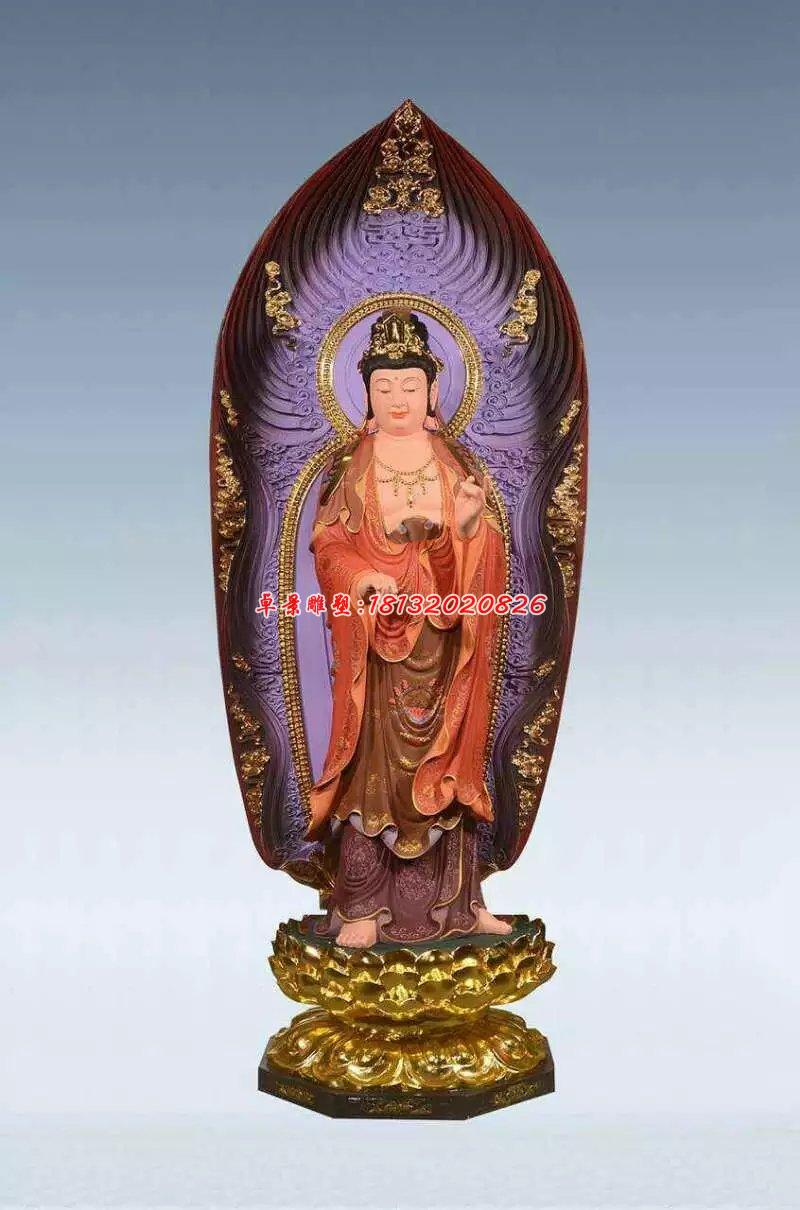 彩繪佛像雕塑,銅雕東方三圣 (3)