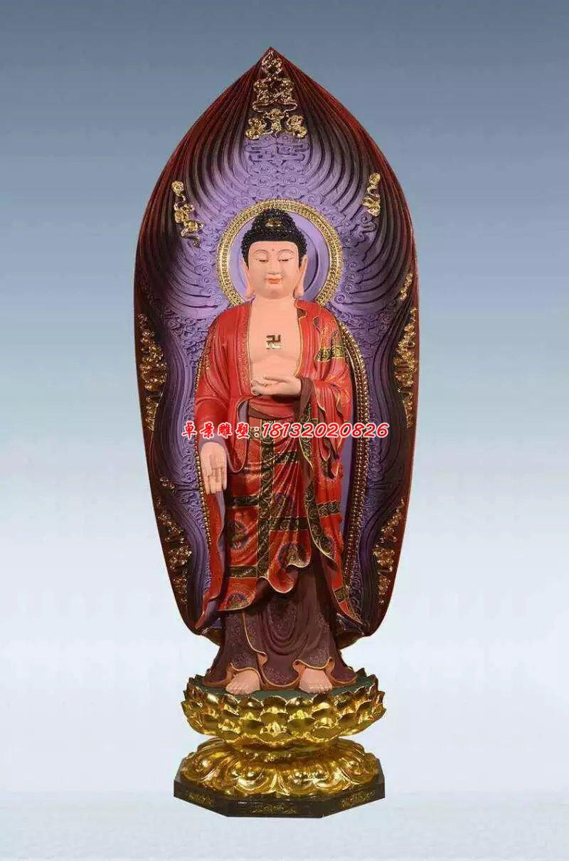 彩繪佛像雕塑,銅雕東方三圣 (2)