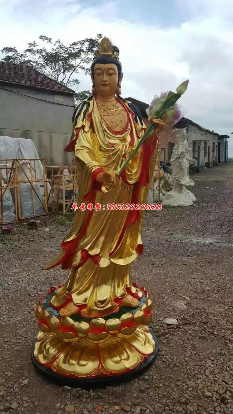 貼金佛像雕塑,西方三圣銅雕 (2)