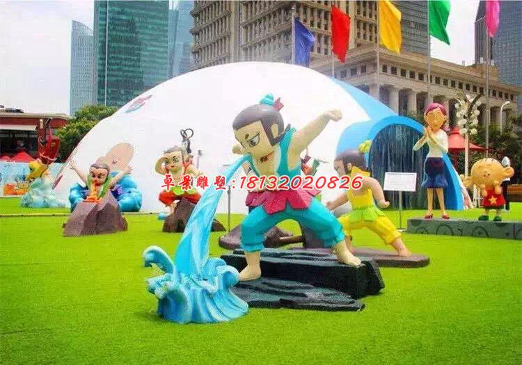 玻璃鋼葫蘆娃雕塑,玻璃鋼動畫人物雕塑 (2)