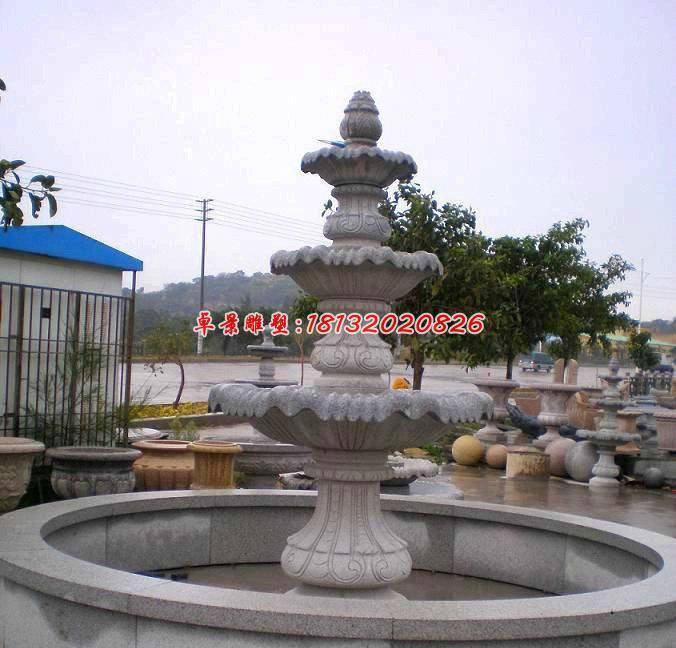 石雕噴泉,大理石三層噴泉雕塑