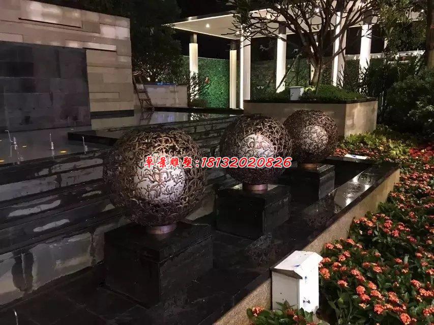 銅雕鏤空球,小區(qū)景觀銅雕 (1)