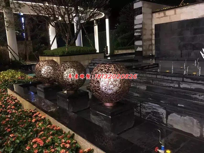 銅雕鏤空球,小區(qū)景觀銅雕 (2)