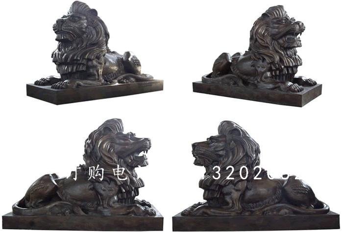 西洋獅銅雕,紫銅西洋獅雕塑