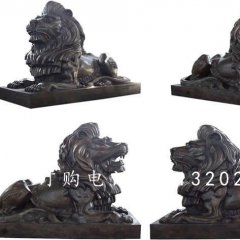 西洋獅銅雕,紫銅西洋獅雕塑
