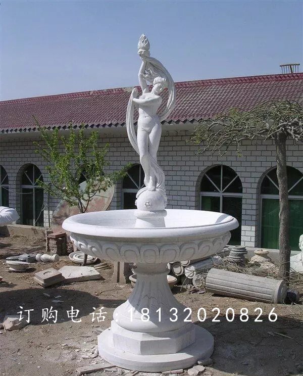 西方人物石噴泉,漢白玉人物石噴泉