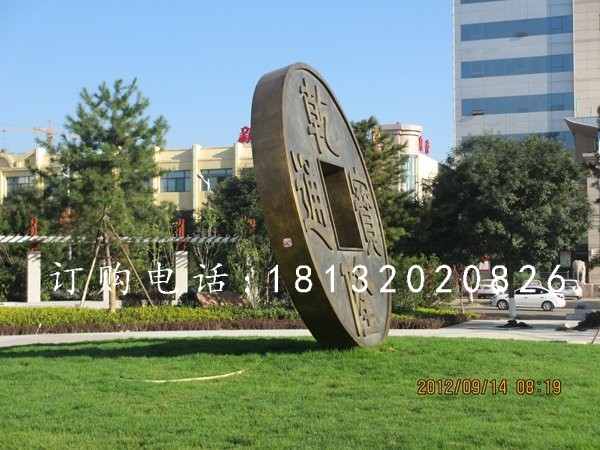 銅錢銅雕,乾隆通寶雕塑