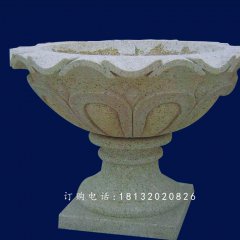 大理石花盆,石頭花盆雕塑