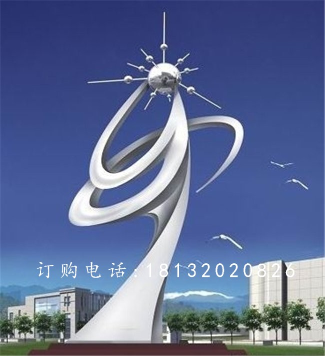 不銹鋼升騰雕塑,不銹鋼企業(yè)抽象雕塑