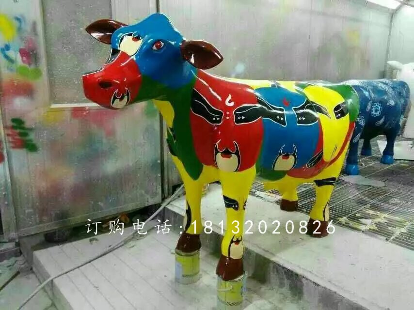 玻璃鋼小牛,彩繪玻璃鋼動物雕塑 (4)