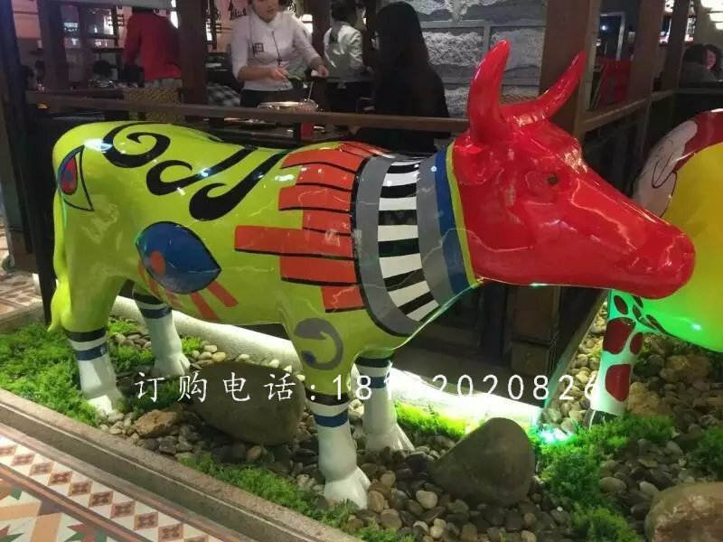 玻璃鋼小牛,彩繪玻璃鋼動物雕塑 (5)