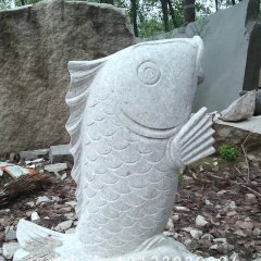 大理石鯉魚雕塑，魚石雕