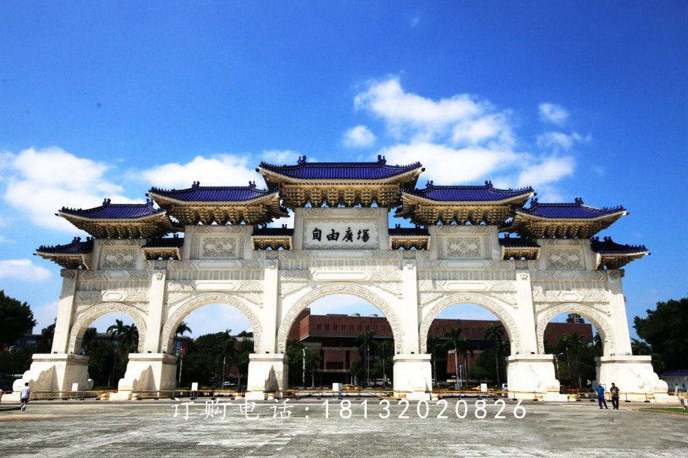 石雕牌坊,五門牌坊,廣場牌坊雕塑 (2)