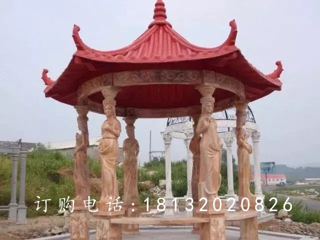 石雕涼亭,公園景觀雕塑 (7)
