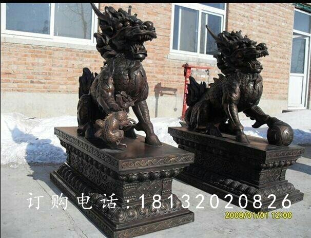 麒麟銅雕，古代神獸銅雕