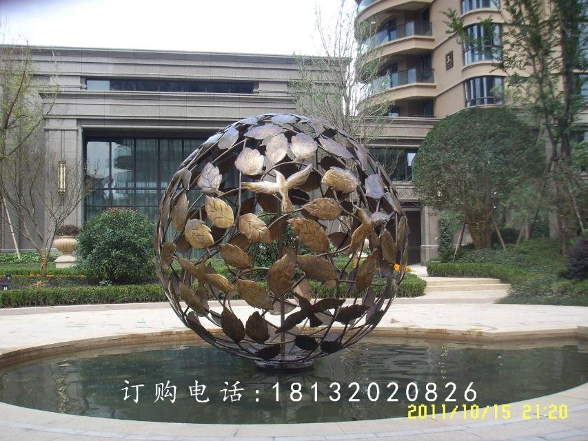 銅雕球,鏤空球,小區景觀雕塑