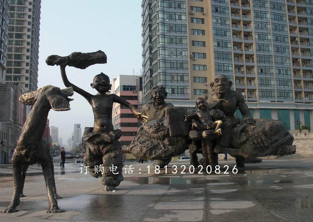 廣場歡樂雕塑,歡快銅雕,廣場雕塑