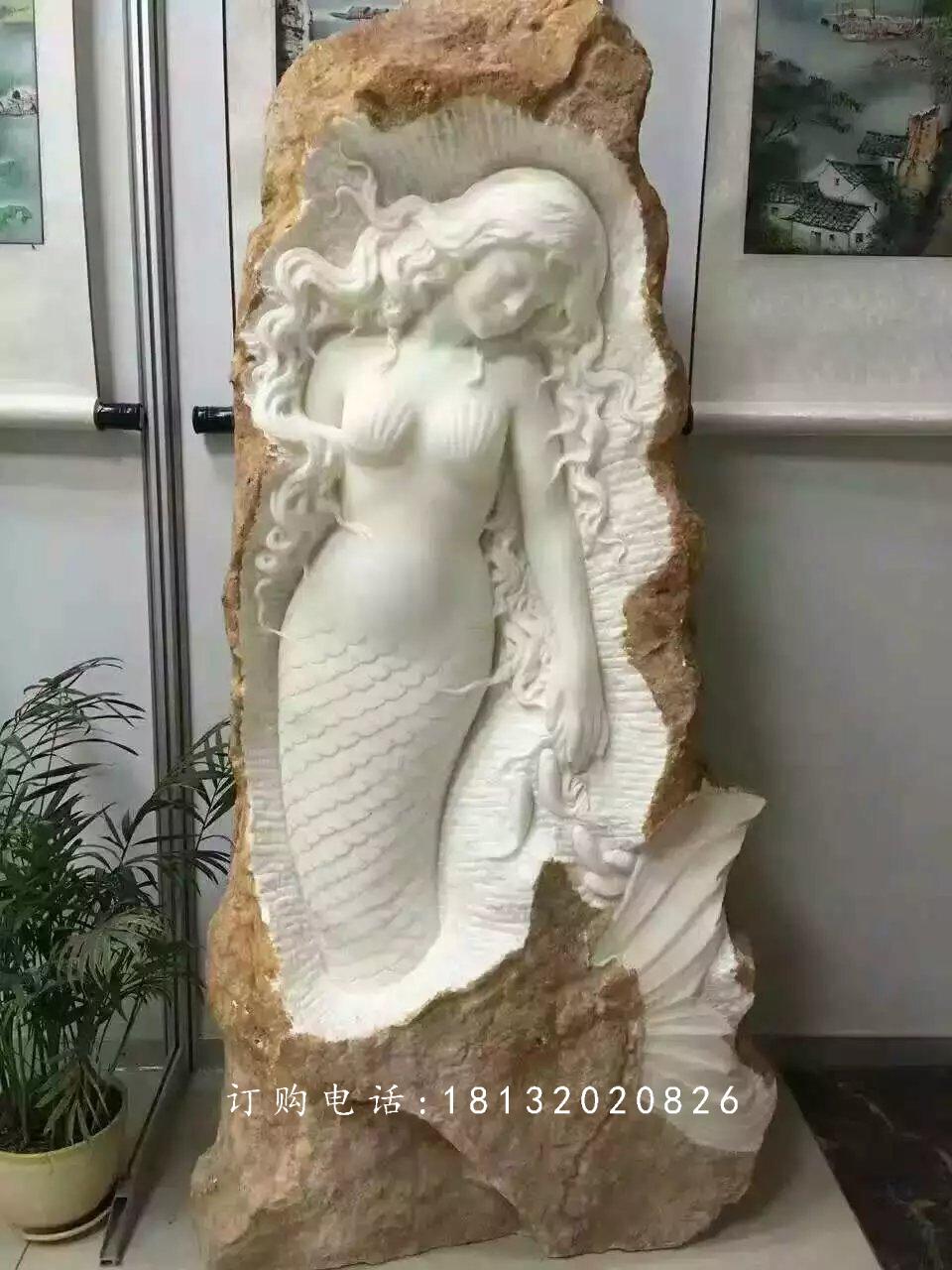 美人魚石雕,人物石雕 (2)