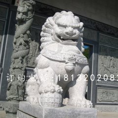 漢白玉石獅子雕塑,石獅子雕塑