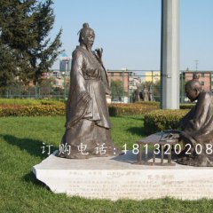 孔子學(xué)琴銅雕，公園人物銅雕