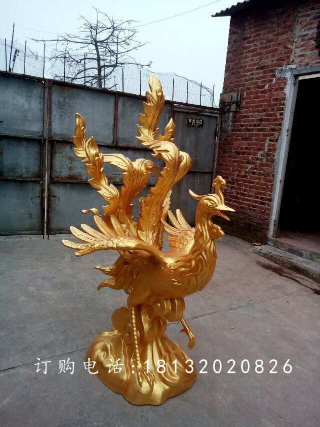 鳳凰銅雕,古代神獸銅雕 (2)