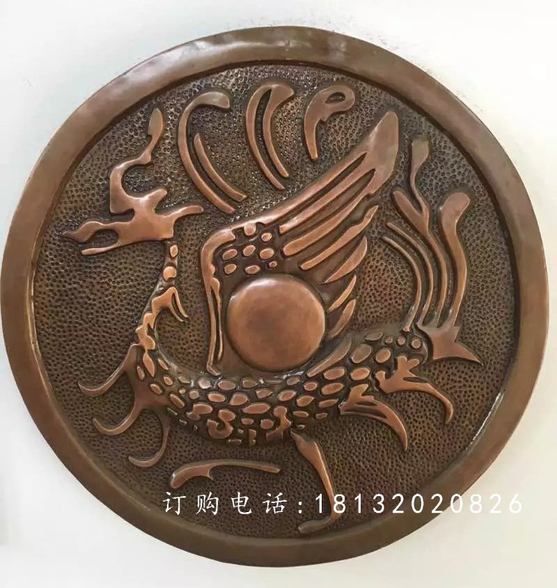 黃銅浮雕,古代神獸銅浮雕