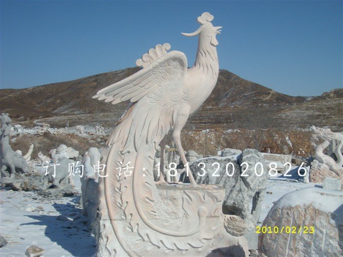 鳳凰石雕,晚霞紅動(dòng)物石雕 (1)