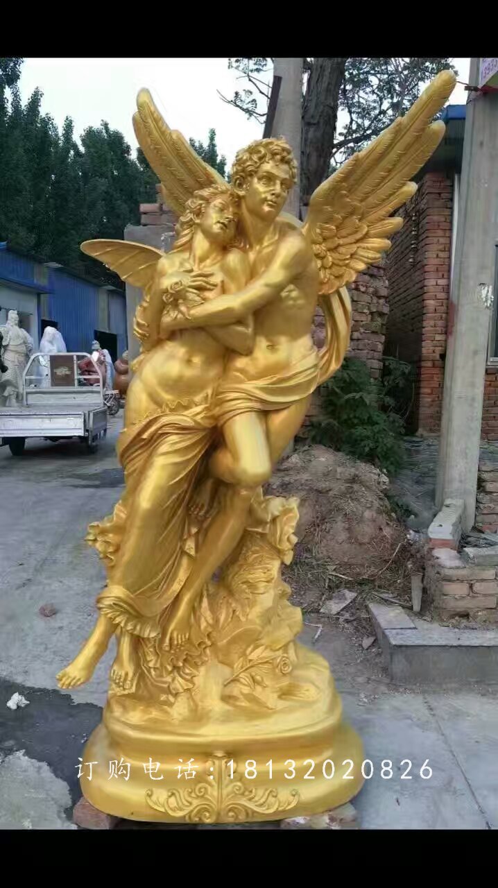 玻璃鋼愛神雕塑,西方情侶雕塑 (3)