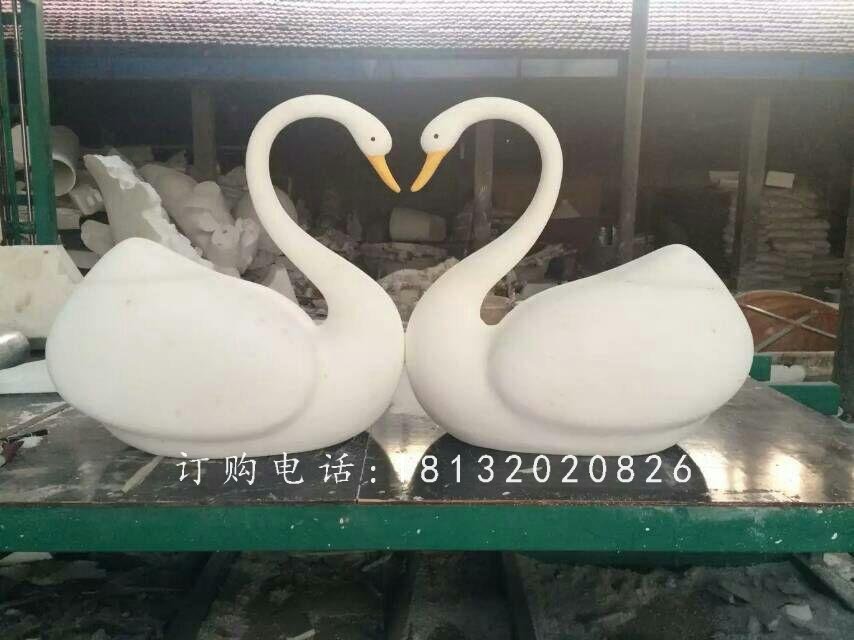 白天鵝雕塑,玻璃鋼天鵝動物雕塑 (3)